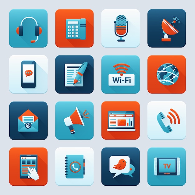 Communication icon set