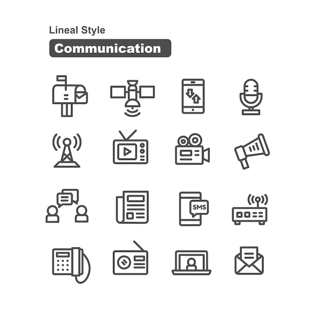 Communication Icons Collection in Line Style