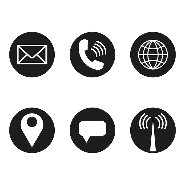 Communication icons. Contact icon set. Vector illustration.