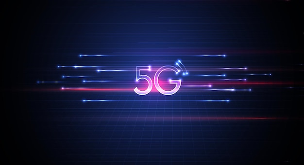 Communication technology for internet business fiber optic speed line and futuristic background for 5g or 6g technology wireless data transmission highspeed internet in abstract vector design