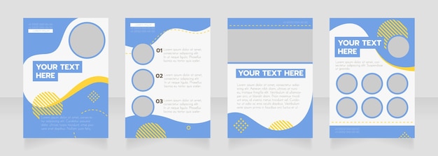 Community blue wavy blank brochure layout design