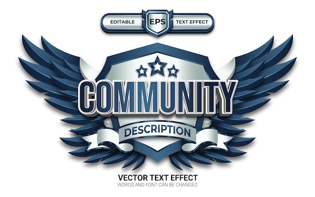 Community Esport Logo with Editable Text Effect