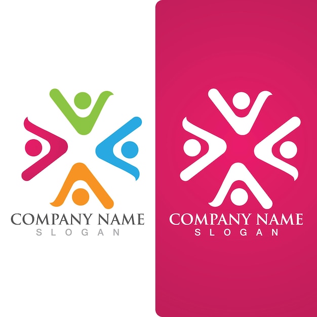 Community group logo network and social icon vector