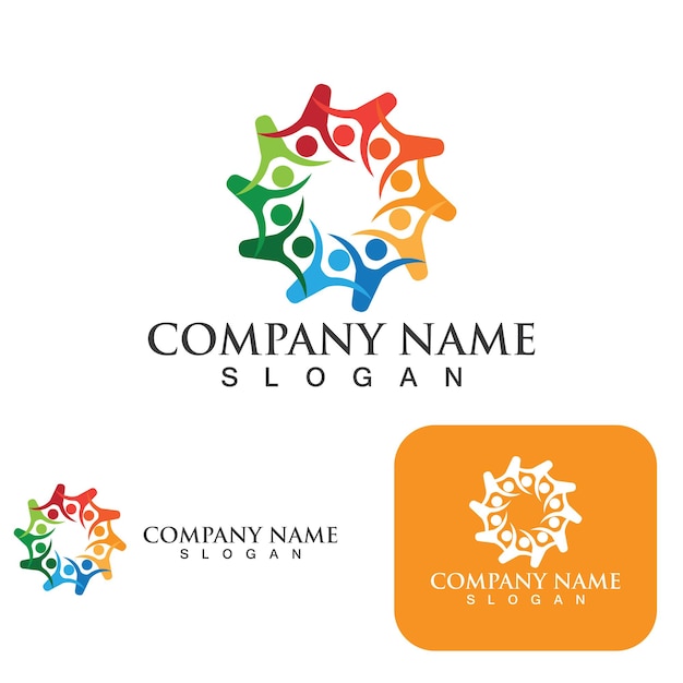 Community group logo network and social icon vector