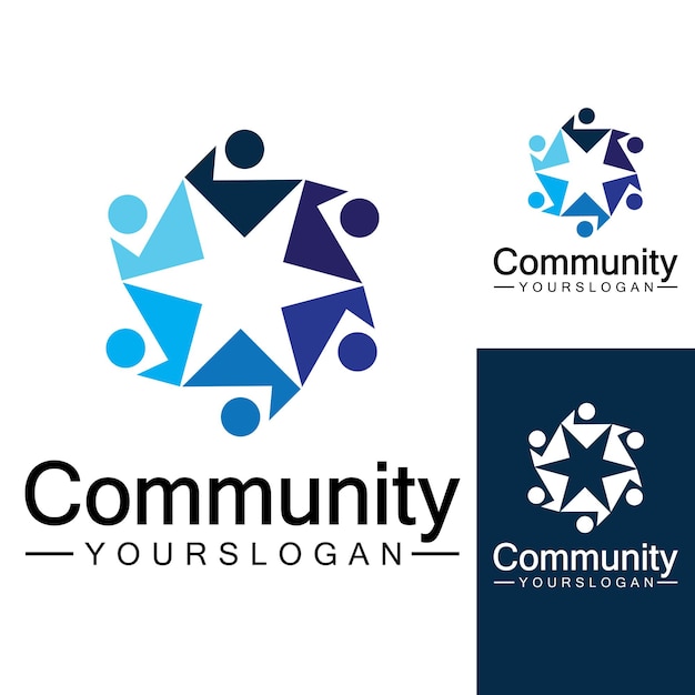 Community Logo Design Template for Teams or Groupsnetwork and social icon design