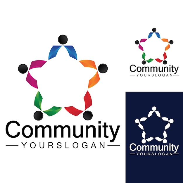 Community Logo Design Template for Teams or Groupsnetwork and social icon design