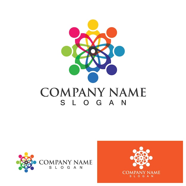 Community Logo Design Template for Teams or Groupsnetwork and social icon design