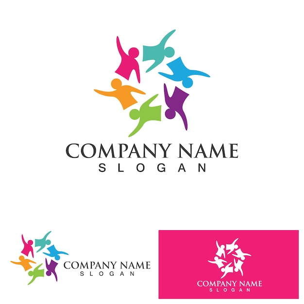 Community Logo Design Template for Teams or Groupsnetwork and social icon design