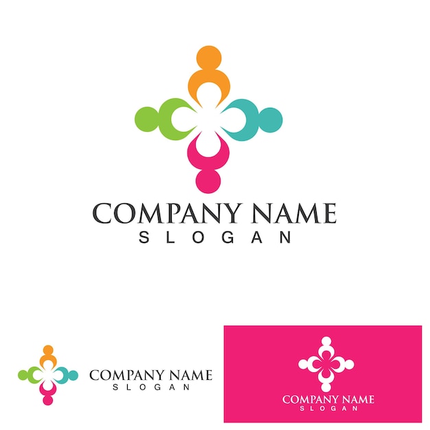 Community Logo Design Template for Teams or Groupsnetwork and social icon design