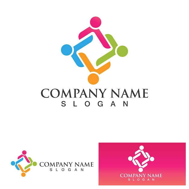 Community Logo Design Template for Teams or Groupsnetwork and social icon design