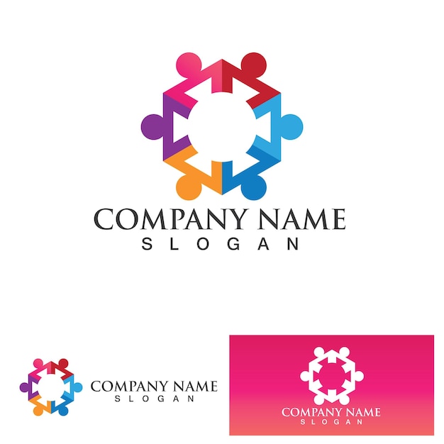 Community Logo Design Template for Teams or Groupsnetwork and social icon design