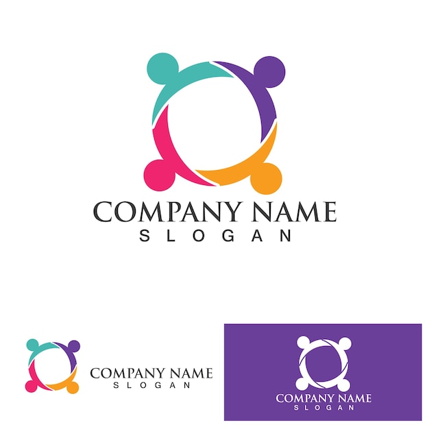 Community Logo Design Template for Teams or Groupsnetwork and social icon design