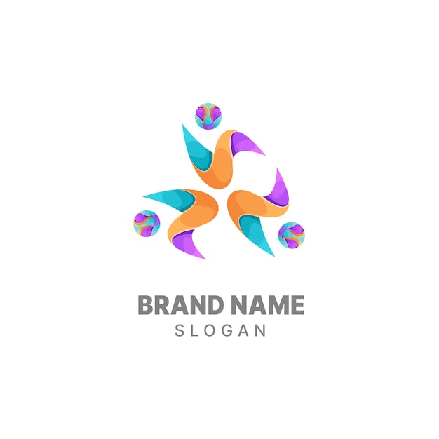 Community logo gradient colorful design template family logo people logo unity logo