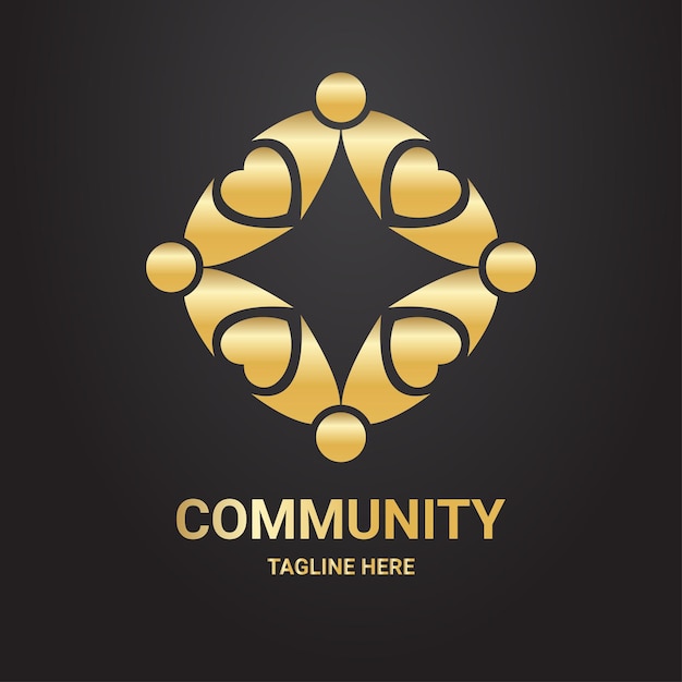 Community logo luxury style golden color