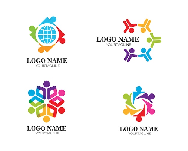 Community network and social icon design vector template