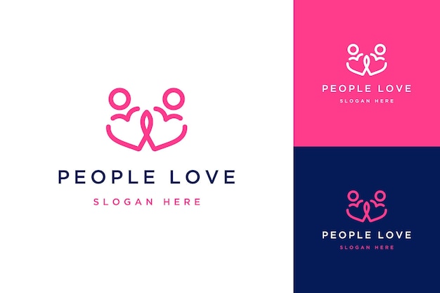 Community or person design logo with heart