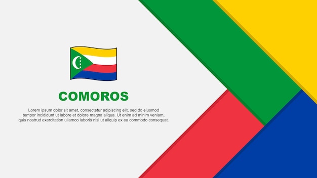 Comoros Flag Abstract Background Design Template Comoros Independence Day Banner Cartoon Vector Illustration Comoros Cartoon