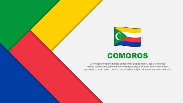 Comoros Flag Abstract Background Design Template Comoros Independence Day Banner Cartoon Vector Illustration Comoros Illustration