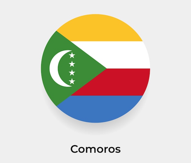 Comoros flag bubble circle round shape icon vector illustration