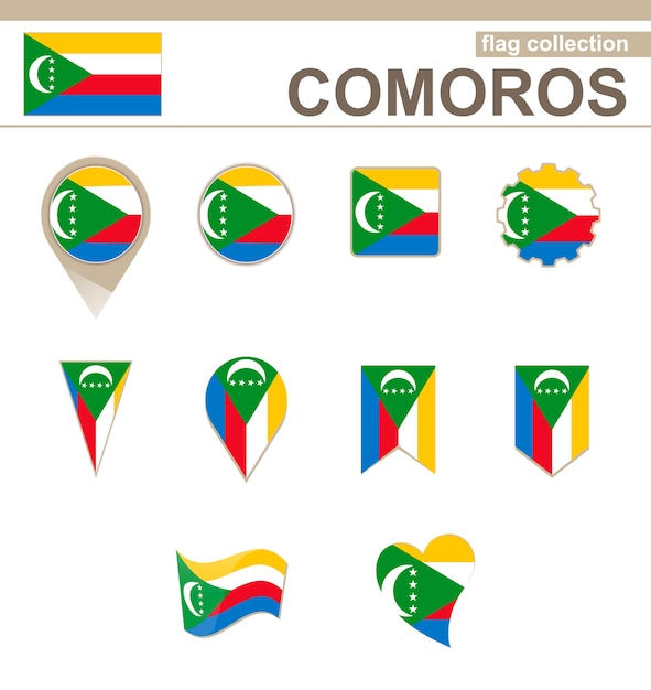 Comoros Flag Collection, 12 versions