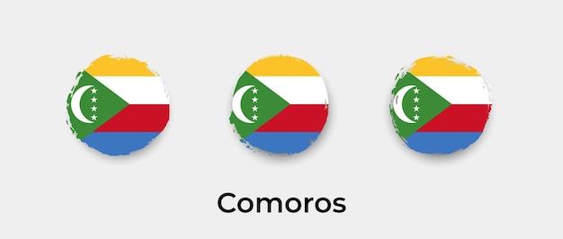 Comoros flag grunge bubbles icon vector illustration