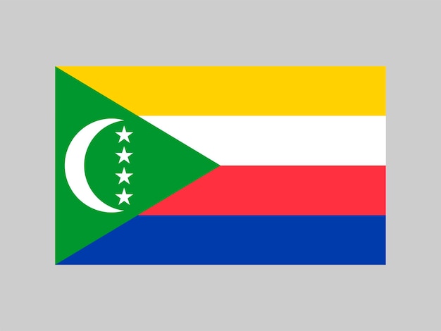 Comoros flag official colors and proportion Vector illustration