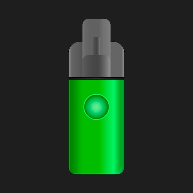 Compact electronic cigarette. Green vape. Vector