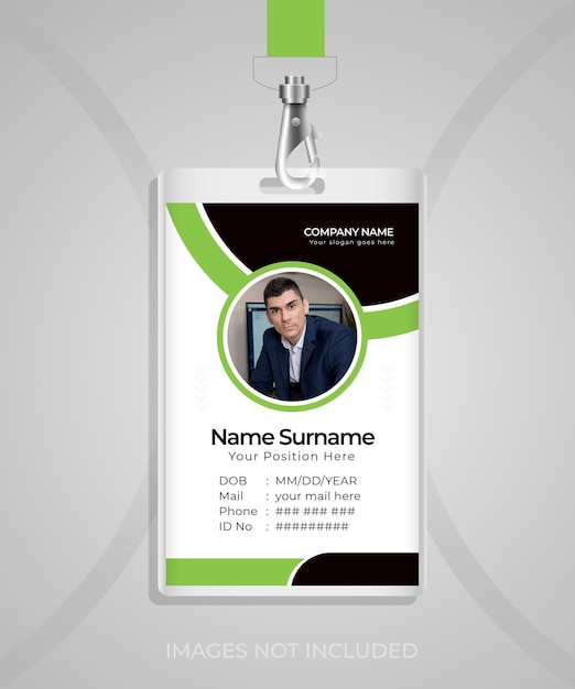 Company badge staff id card design template with vector