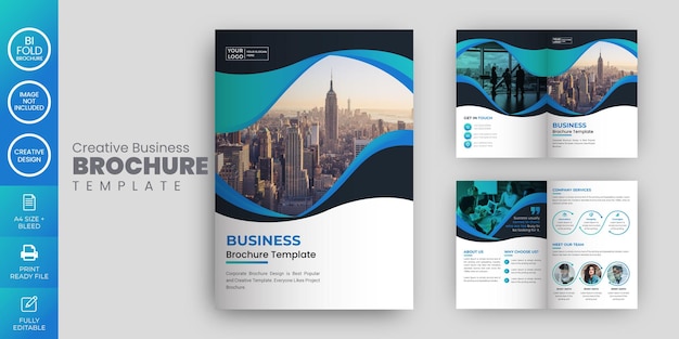 Company bifoold business brochure templete