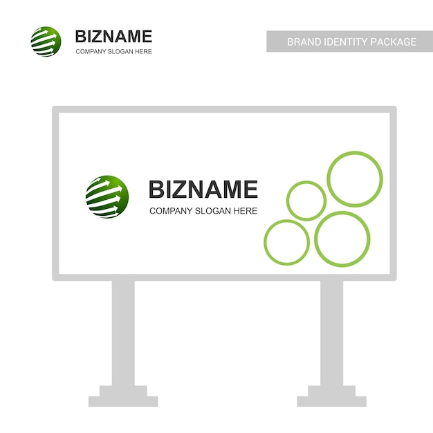 Company Bill board design with rounded logo vector