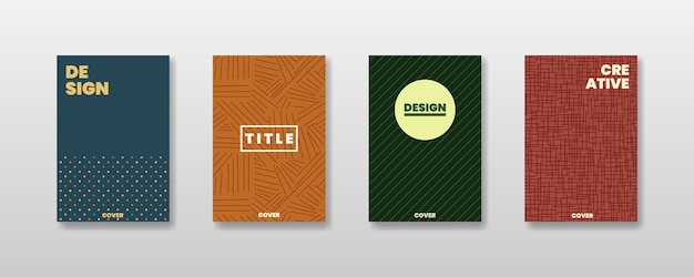 Company Book Cover Design Template with pattern