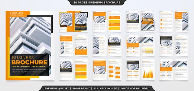 company brochure template with abstract and simple style