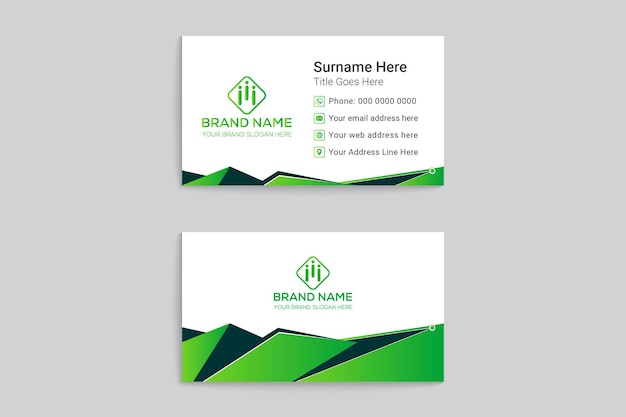 Company business card design and green color