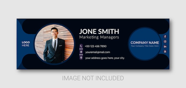 Company email signature design or social media cover template