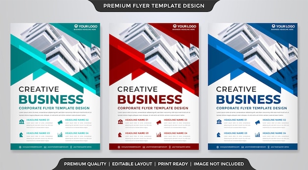 company flyer template with abstract and modern style