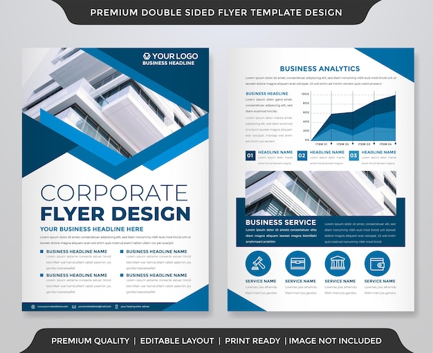 company flyer template with modern and abstract style