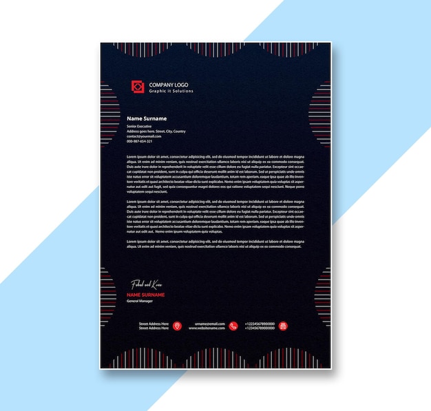 Company letter Head template. corporate modern letterhead design template.