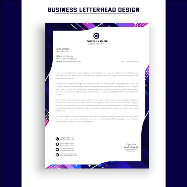 Company letterhead template for business identity