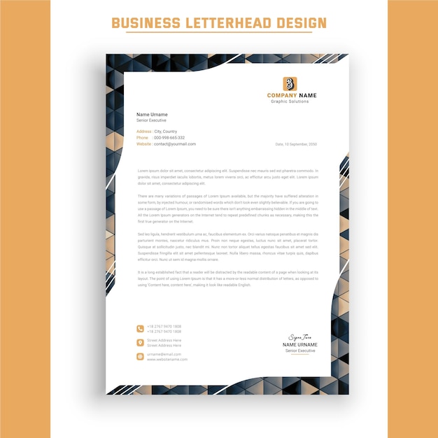 Company letterhead template for business identity