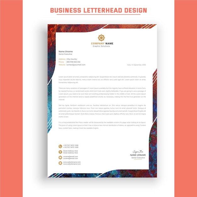 Company letterhead template for business identity