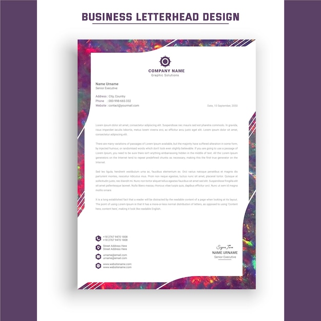 Company letterhead template for business identity