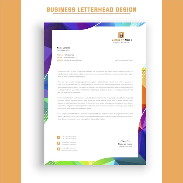 Company letterhead template for business identity