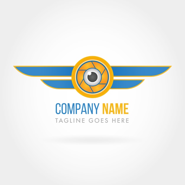 Company Logo Eye and Blue Wings 