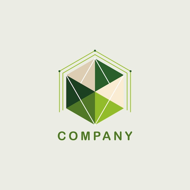 Company logo icon element template cube polygonal vector illustration