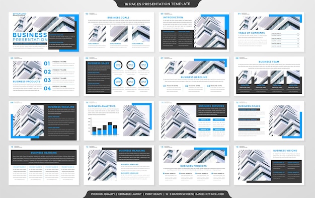 company presentation editable template with minimalist and modern style use for annual report