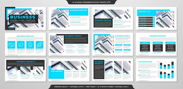 company presentation layout template with minimalist and premium style