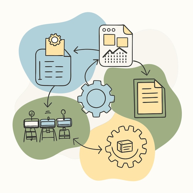 Vector company processese vector illustration line circuit