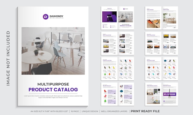 Company product catalog design template or Multipurpose product brochure