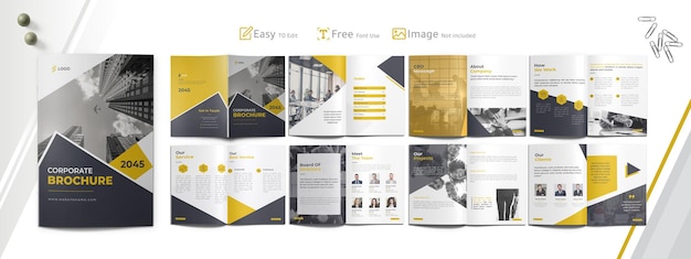 Company profile brochure, corporate business template, booklet catalog or modern report