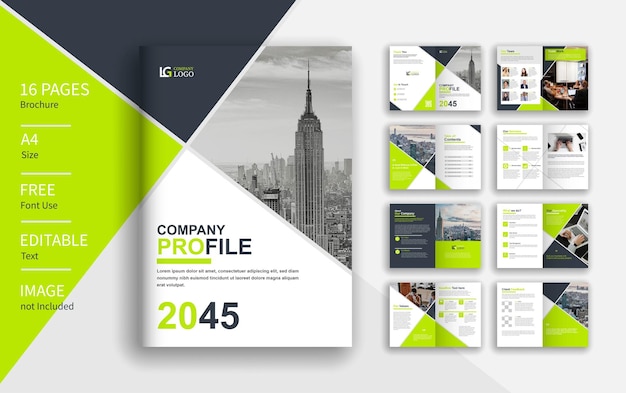 Company profile brochure template layout 16 pages